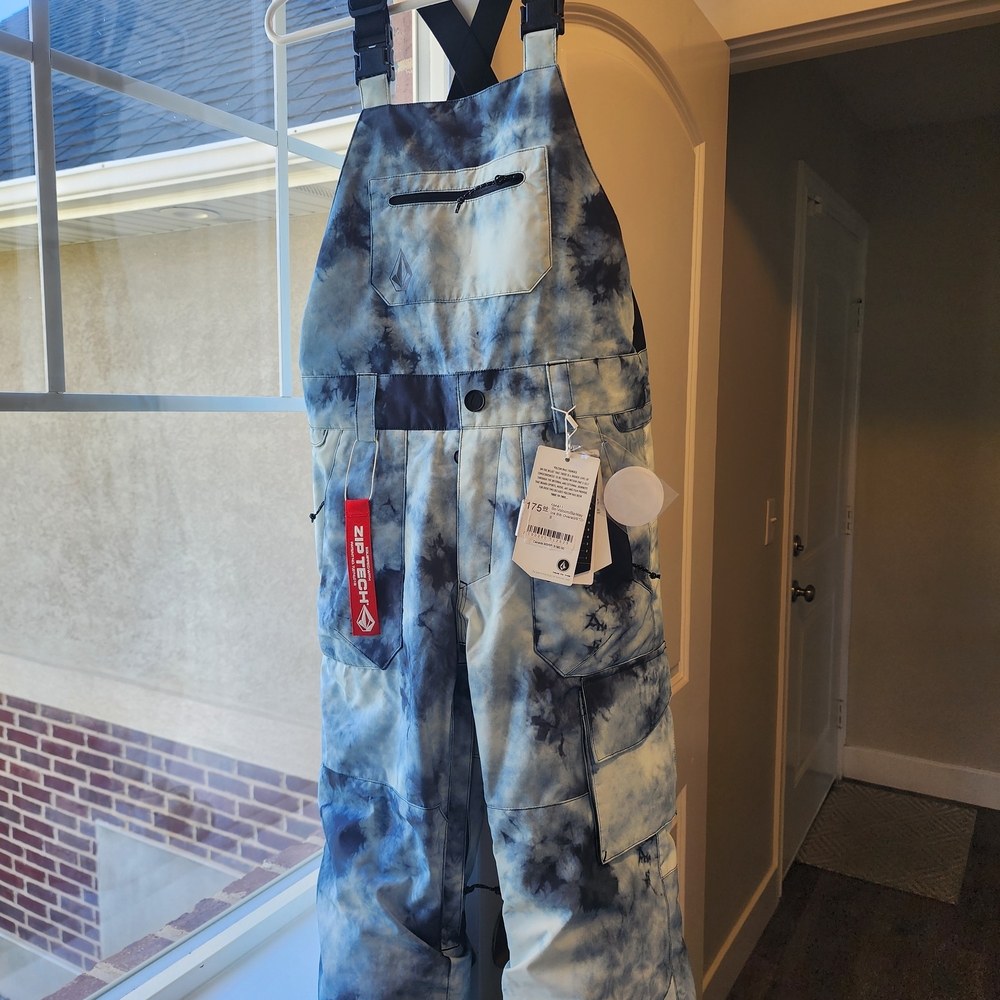 Volcom Blue Snow Bib Overalls Small 8Y